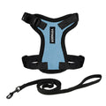 Voyager Escape-Proof Step-in Lock Cat Harness & 5ft Neoprene-Handle Leash Set All-Weather Mesh with Reflective Stitching for Small to Large Cats by Best Pet Supplies, Baby Blue/Black Trim, XS