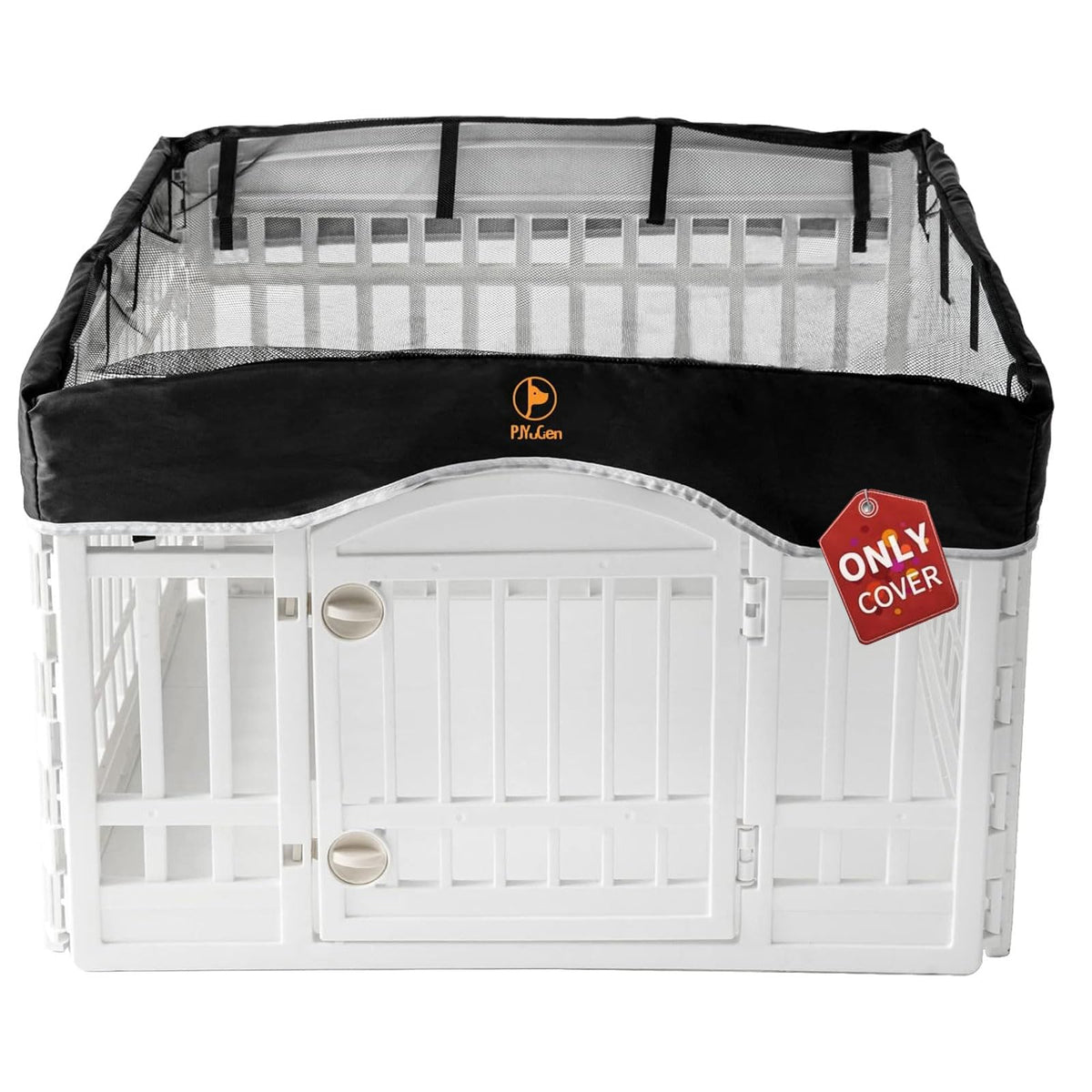 PJYuCien Square Playpen Top Cover for 24'' Width 8 Panel Pen, Black