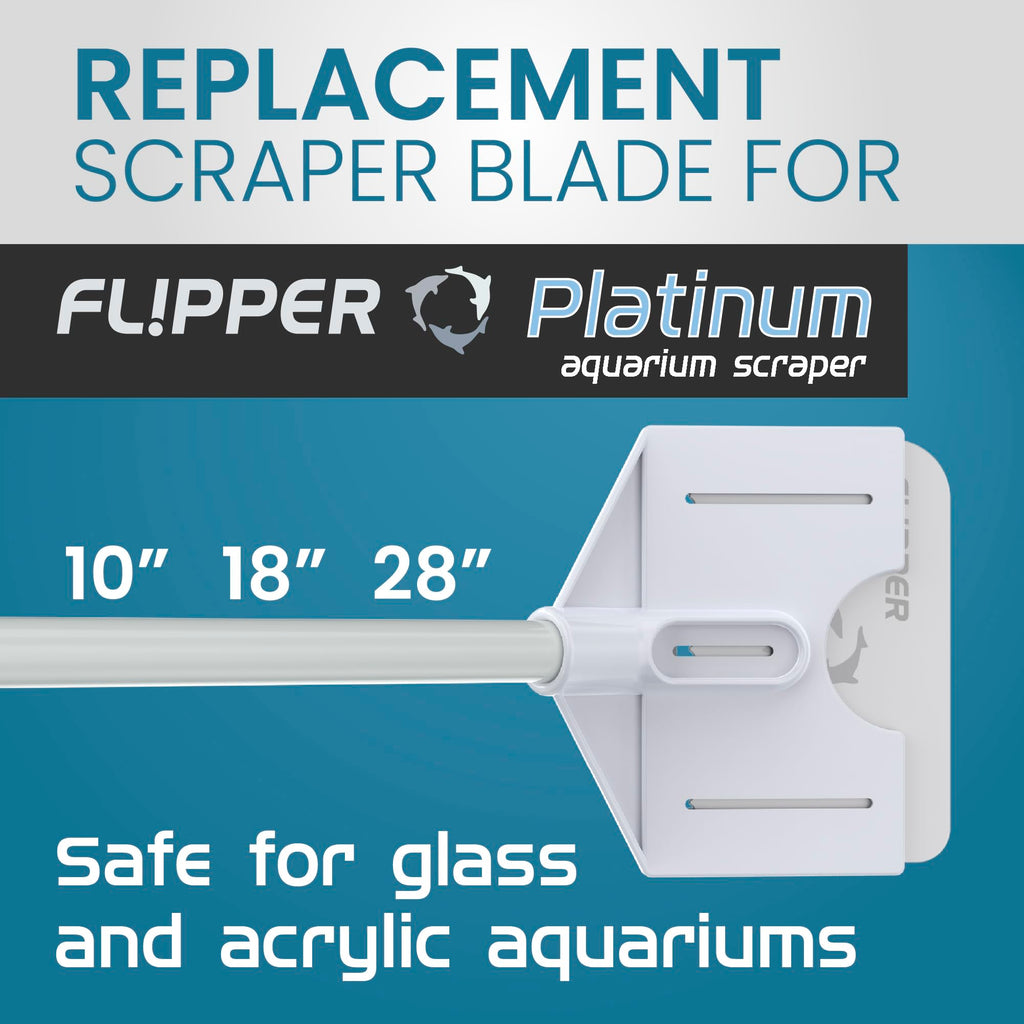 Flipper Platinum Aquarium Scraper Replacement Blades for Fish Tank Cleaning Kits– Replacement Blades for Glass Tanks & Acrylic Tanks – Aquarium Cleaner Blades with Serrated Edge, 10 Pack