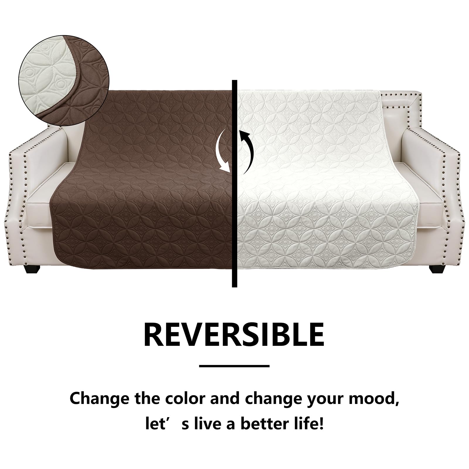Tuffeel Waterproof Couch Cover for Dogs - Washable Pets Furniture Protector