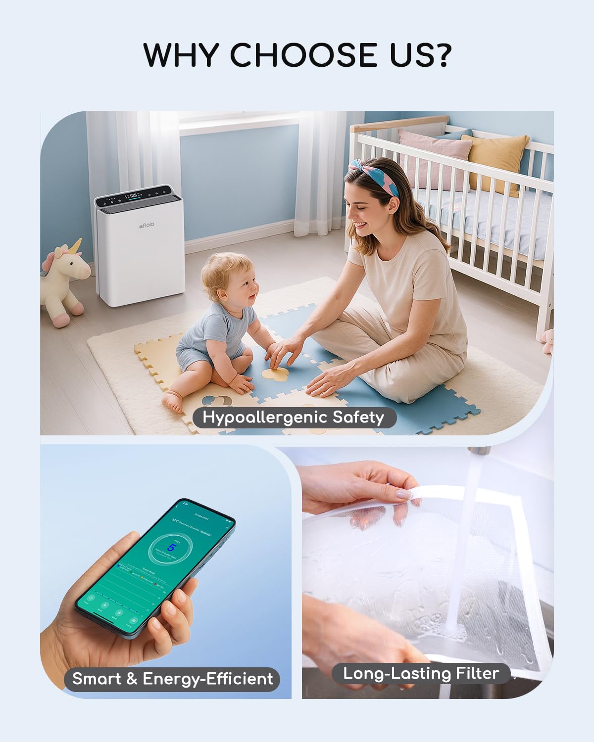 Afloia Smart Air Purifier for Home Large Room, Covers up to 2000 Sq Ft