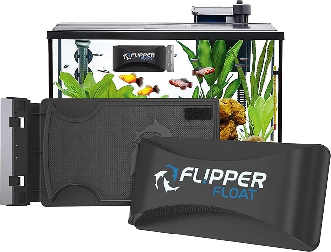 Flipper Cleaner Float - 2-in-1 Floating Magnetic Aquarium Glass Cleaner - Fish Tank Cleaner - Scrubber & Scraper Aquarium Cleaning Tools - Floating Fish Tank Cleaner