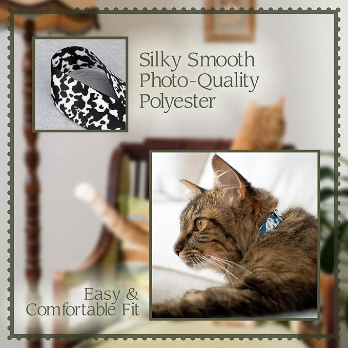 Country Brook Petz - Mellow Waves Cat Collar Limited Edition - Groovy Collection Featuring Far Out Designs