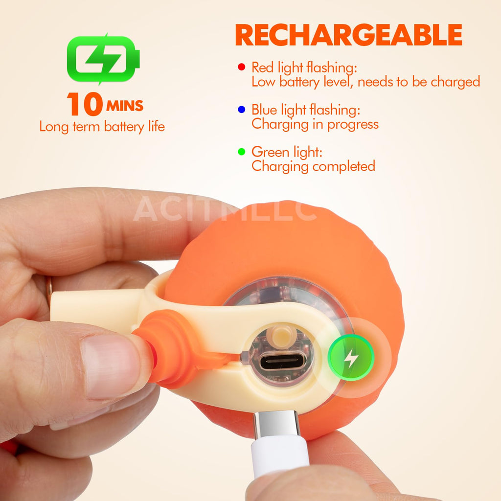ACITMLLC Interactive Cat & Dog Toy Ball, Automatic Moving/Jumping/Bouncing, Smart Pet Chase Ball with Feather Tail, Electric Rechargeable Enrichment Toys for Indoor Bored Cats & Small Dogs (Orange)