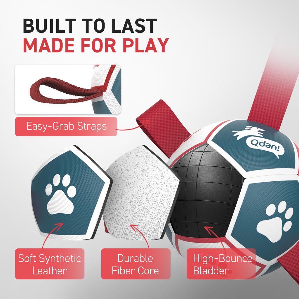 QDAN Small Dog Toys, Outdoor Indoor Toys to Keep Them Busy, Dog Soccer Ball