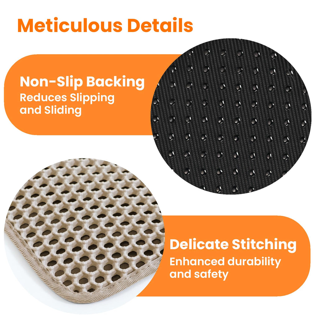 Petinstinct Cat Litter Mat, Double Layer Honeycomb Litter Box Mat