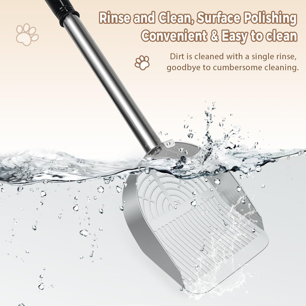 Cat Litter Scoop Deep Shovel, Detachable Long Handle Litter Scooper, Strip