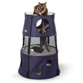 K&H Cat Tower, Tree Condo for Multiple Large Indoor Cats, 3 Level, Denim