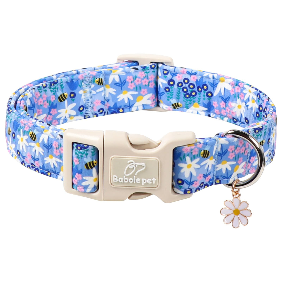 Babole Pet St Patricks Day Dog Collar for Small Dogs - Lucky Flower Shamrock Green Dog Collars, Cute Irish Clover Puppy Collar with Quick Release Buckle for Girls&Boys Dogs XS