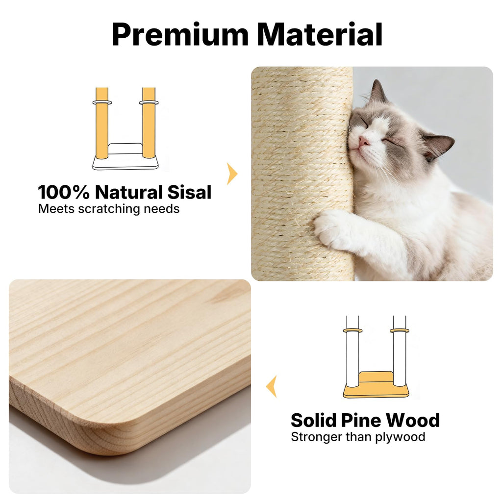 Veehoo Cat Wall Shelves, 28.3" Cat Wall Furniture with Scratcher