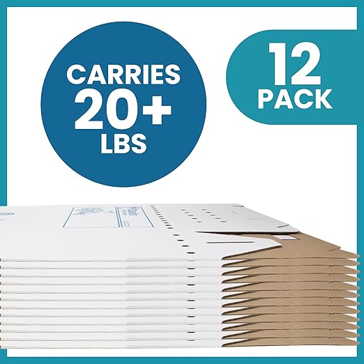 Disposable Cardboard Pet Carrier 12/Case | Sturdy Corrugated Cardboard Carrier | 17.5" L x 12.25" H x 8.75" W
