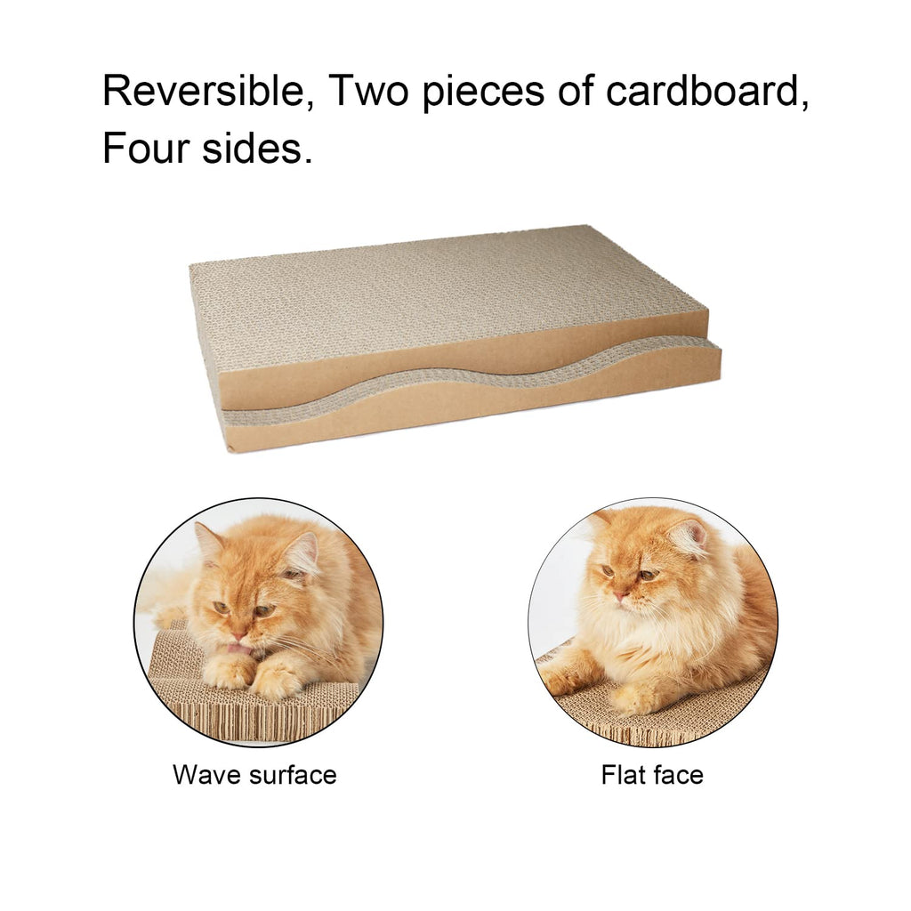 RUBMEOW Cat Scratcher Pad Cardboard Scratch Box for Indoor Cats and Kittens