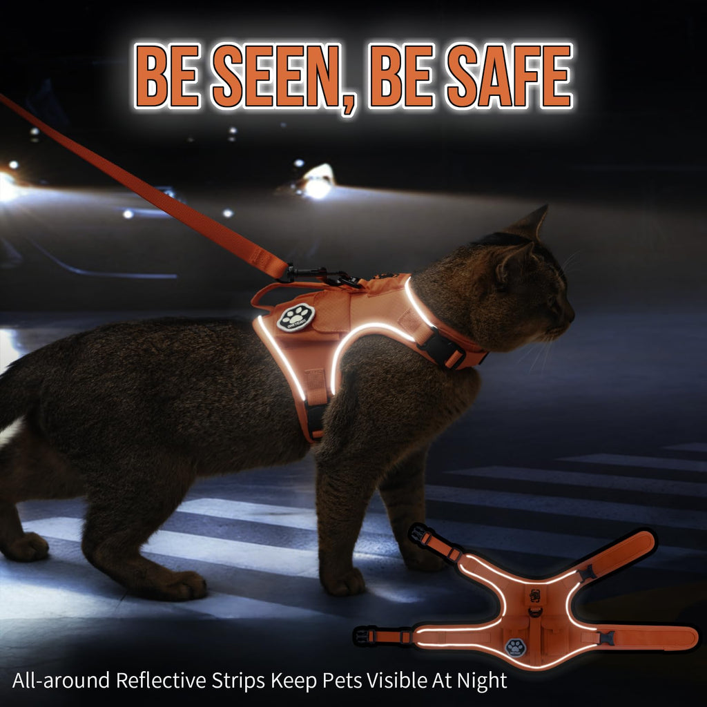 OneTigris Tactical Cat Harness and Leash Escape Proof Soft Adjustable