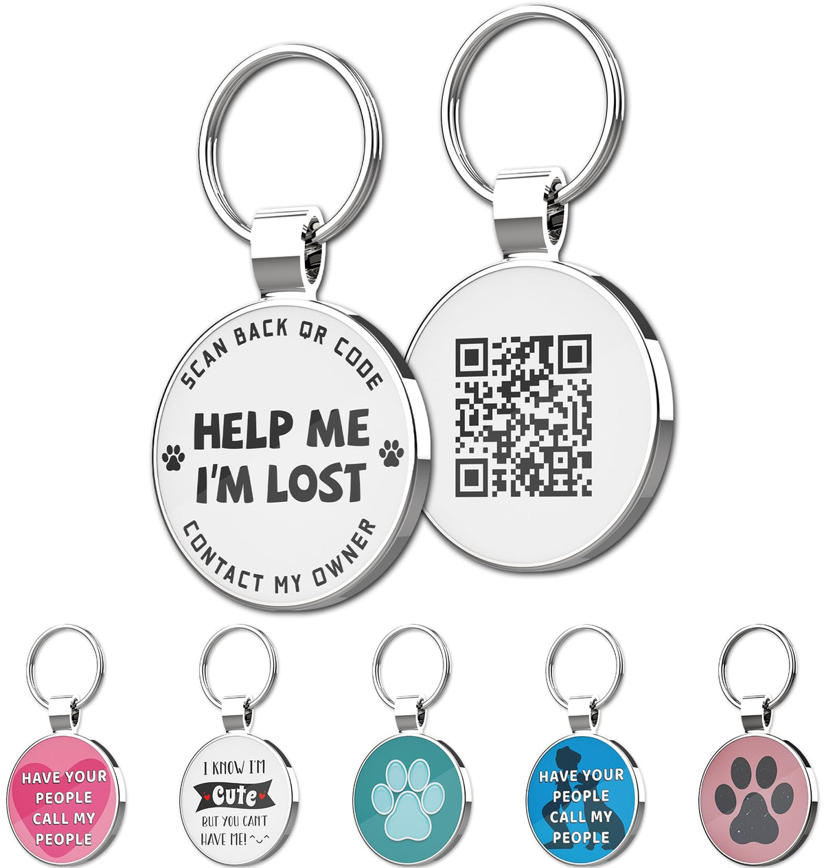 MYLUCKYTAG QR Code Dog Tags - Scan for Instant Pet Location Alert Email