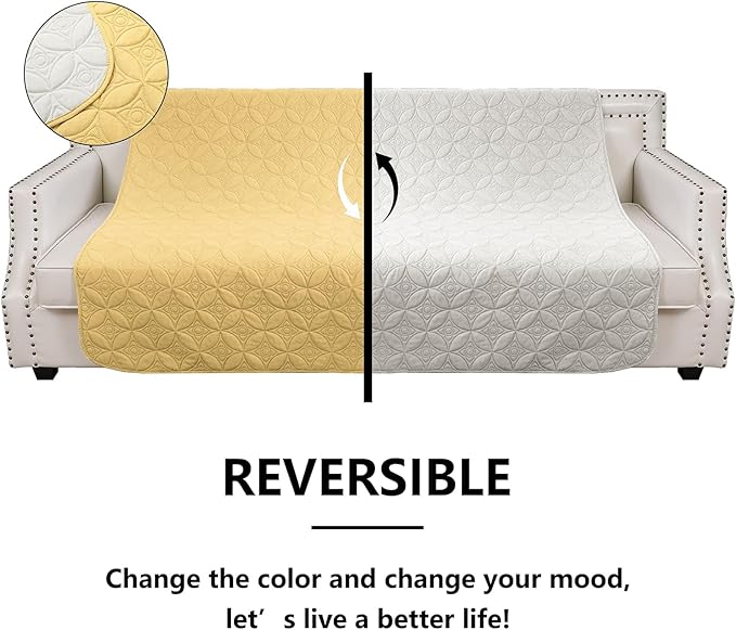 Waterproof Dog Blanket, 30x30 inches Small Pet Couch Covers for Sofa, Chair Bed Furniture Protector from Dogs Washable and Reversible-Sand+Cream