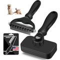 Professional 3PCS Self Cleaning Slicker Brush & Pet Grooming Rake & Flea Comb for Dogs,Cats and Horses (Yellow)