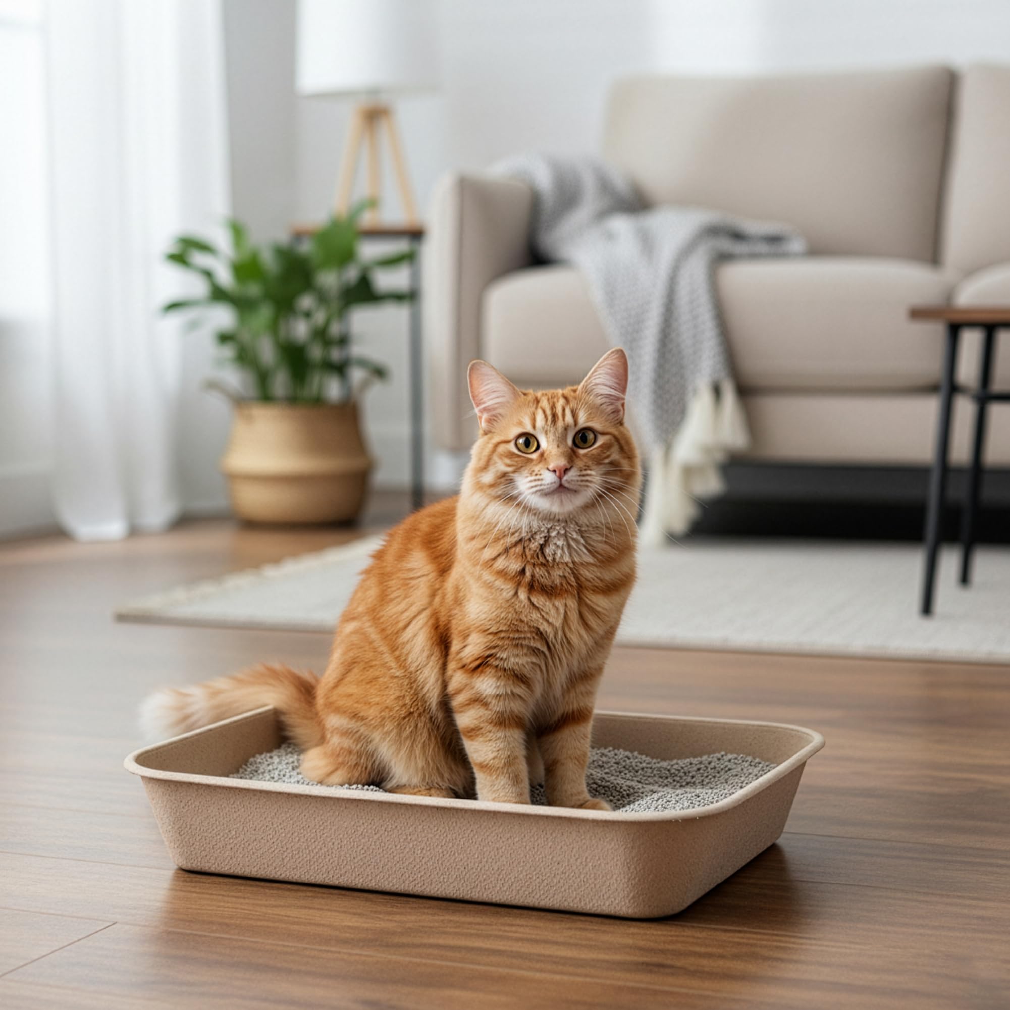 Kitty Sift Disposable Cat Litter Box Jumbo, 6 Count, Durable and Portable for Travel and Home, Eco-Friendly Disposable Litter Box Controls Odor