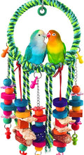 KATUMO Bird Toys 2 Pack Parrot Swings Conure Rope Rings Parakeet Perches Cockatiel Chew Toys for Lovebirds, Finches, Parakeets, Budgies, Conures, Small Birds
