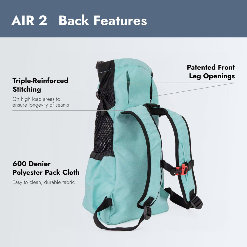 K9 Sport Sack Air 2 - Large, Summer Mint - Ideal for Dogs with 20-22” Back Length - Durable, Breathable Backpack-Style Carrier - Perfect for Walks, Short Hikes & Public Transportation