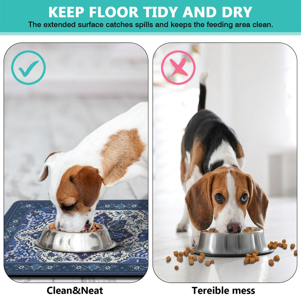 Pet Feeding Mat for Floors Waterproof Dog Mat for Food and Water Absorbent Quick Dry Non Slip mat for Cat Bowls