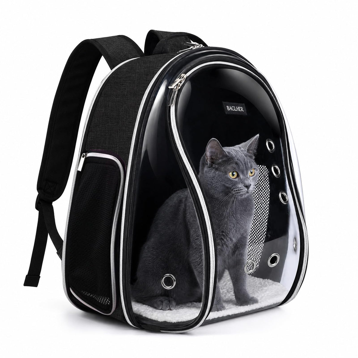 BAGLHER Cat Carrier Backpack Bubble - Fit Up to 18 Lbs - Airline-Approved Dog Backpack Carrier for Small Pets Puppies Dogs Bunny, Space Capsule Dog Carrier Backpack for Travel Outdoor Hiking, Purple