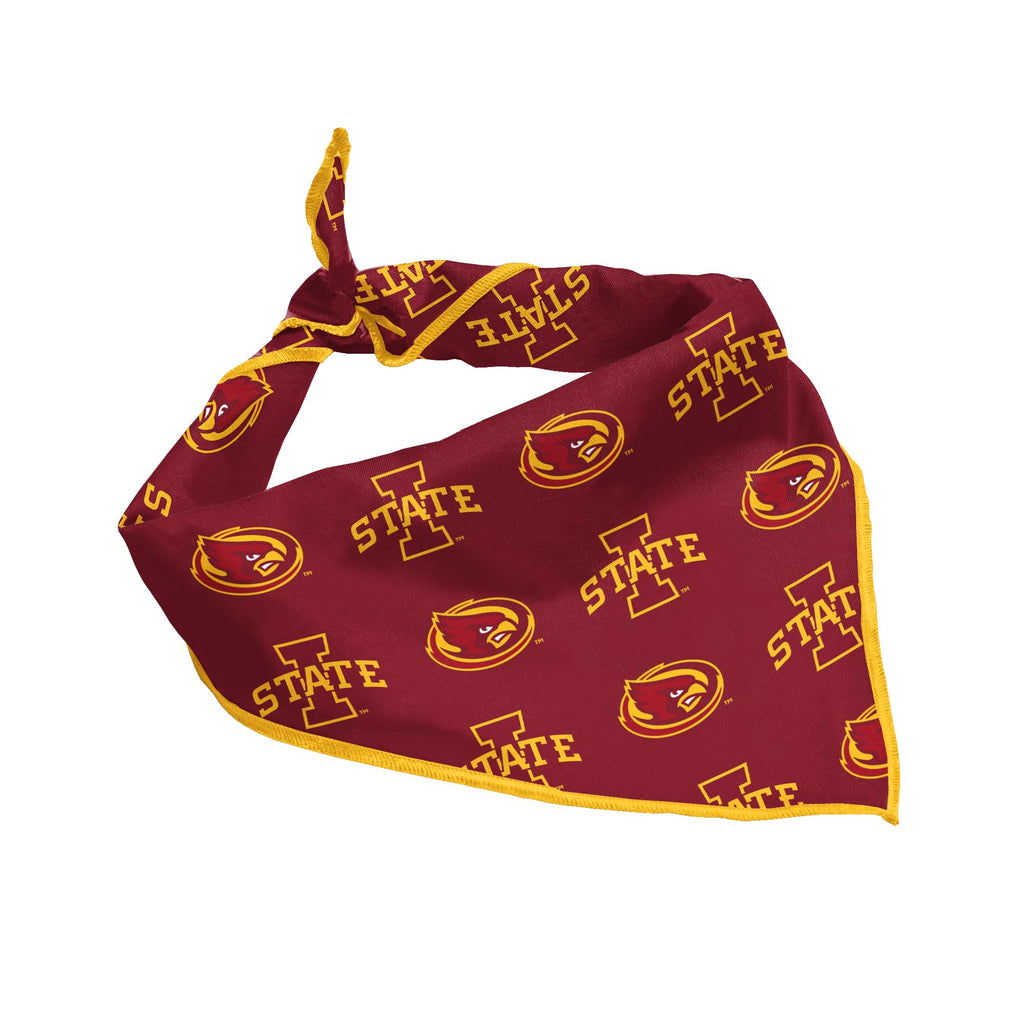 Iowa State Cyclones Officially Licensed Bandana for Dogs and Cats | Fits Pets Great Gift Idea | Easy-to-Tie (Small, 13")