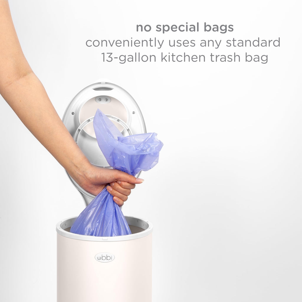 Ubbi Stainless Steel Diaper Pail, No Special Bags, Odor-Locking, Ivory