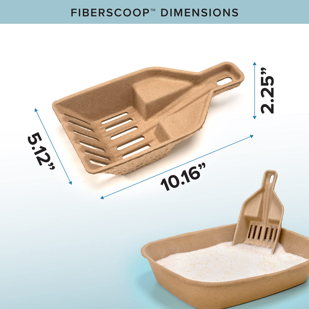 Kitty Sift FiberScoop Disposable Litter Scoop, Plastic-Free & Sustainable - Natural, One Size (Pack of 2)