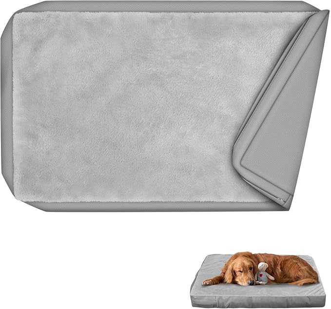 Explore Land Fluffy Dog Bed Cover, 36Lx27Wx4H inch, Gray