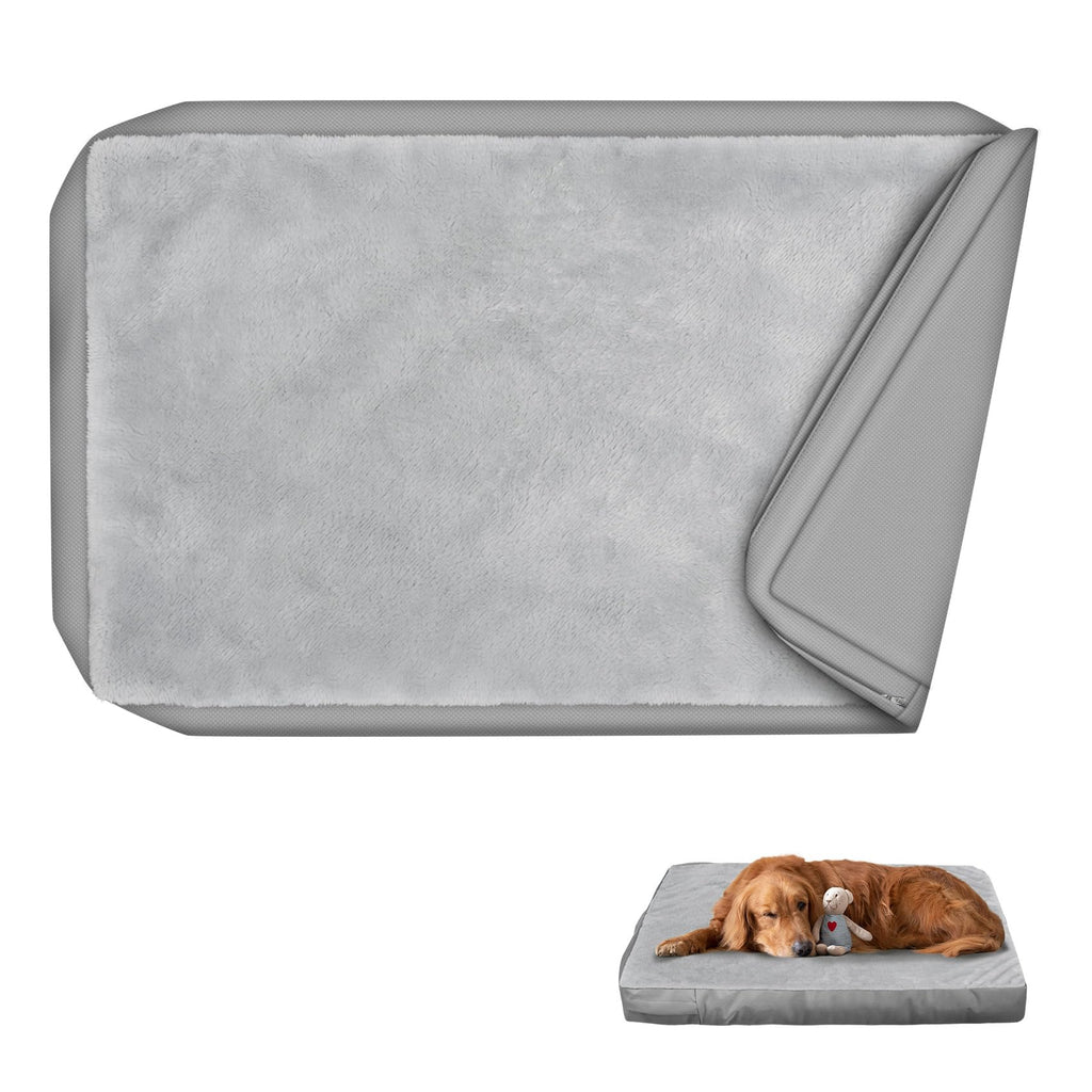 Explore Land Fluffy Dog Bed Cover for 48 Inch Crate, 48Lx30Wx4H inch, Gray