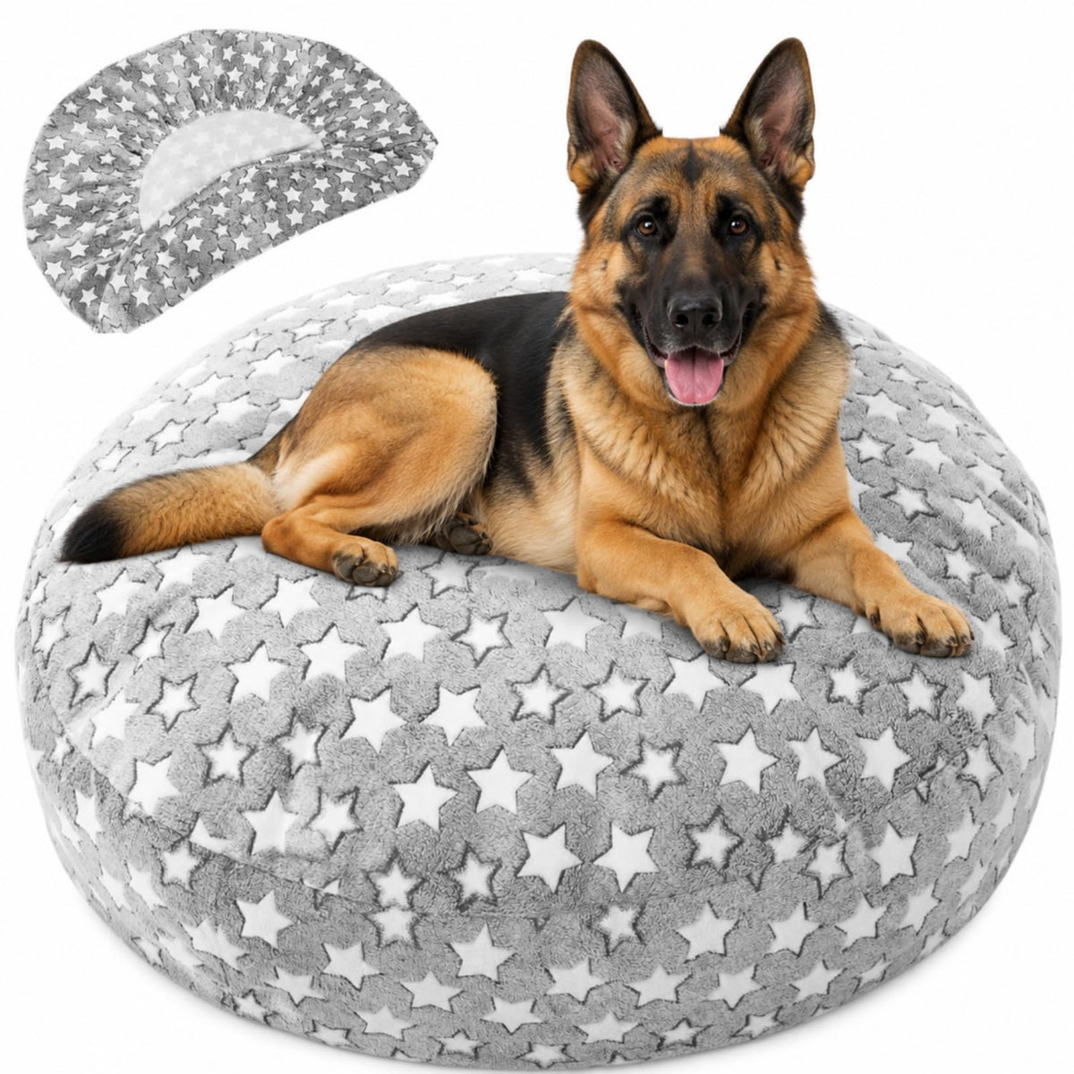Youyole Medium Washable Round Dog Bed Cover Replacement Waterproof 30 x 30 x 10 in Round Donut Bed Cover for Dog Soft Blue Beds Protector Sheet with Lovely Clouds Print for Donut Beds & Pet Couch