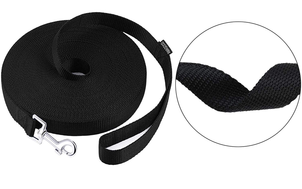 AmaGood Dog Leashes for Small Medium Large Dogs,15 ft 20 ft 30 ft 50 ft Long Dog Leashes for Dog Training,Tie Out,Play,Safety,Camping (20 feet, Black)
