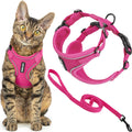 Voyager Escape-Proof Step-in Lock Cat Harness & 5ft Neoprene-Handle Leash Set All-Weather Mesh with Reflective Stitching for Small to Large Cats by Best Pet Supplies, Fuchsia (327), XXXS