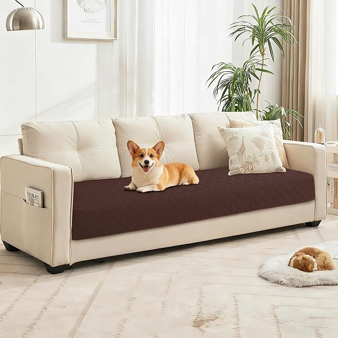 Waterproof Dog Blanket, Non-Slip Soft Pet Bed Cover, Couch Cover for Dogs Washable, Protects Sofa, Furniture, Crate, Car, Tear Resistant Leakproof Pet Blanket (30x70 Inch, Coffee)