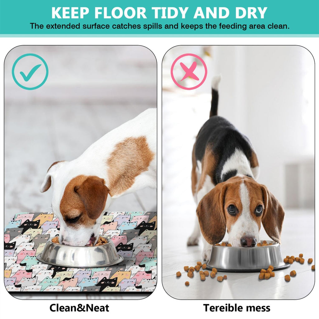 Pet Feeding Mat for Floors Waterproof Dog Mat for Food and Water Absorbent Quick Dry Non Slip mat for Cat Bowls