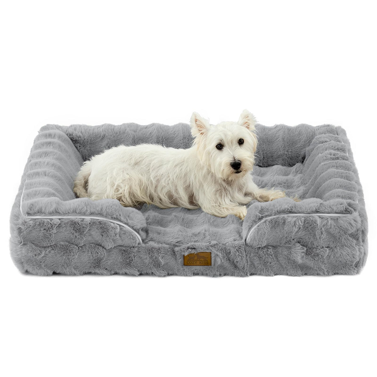 COZY KISS Warm Orthopedic Extra Large Dog Bed, XL 44x32 inch, Beige