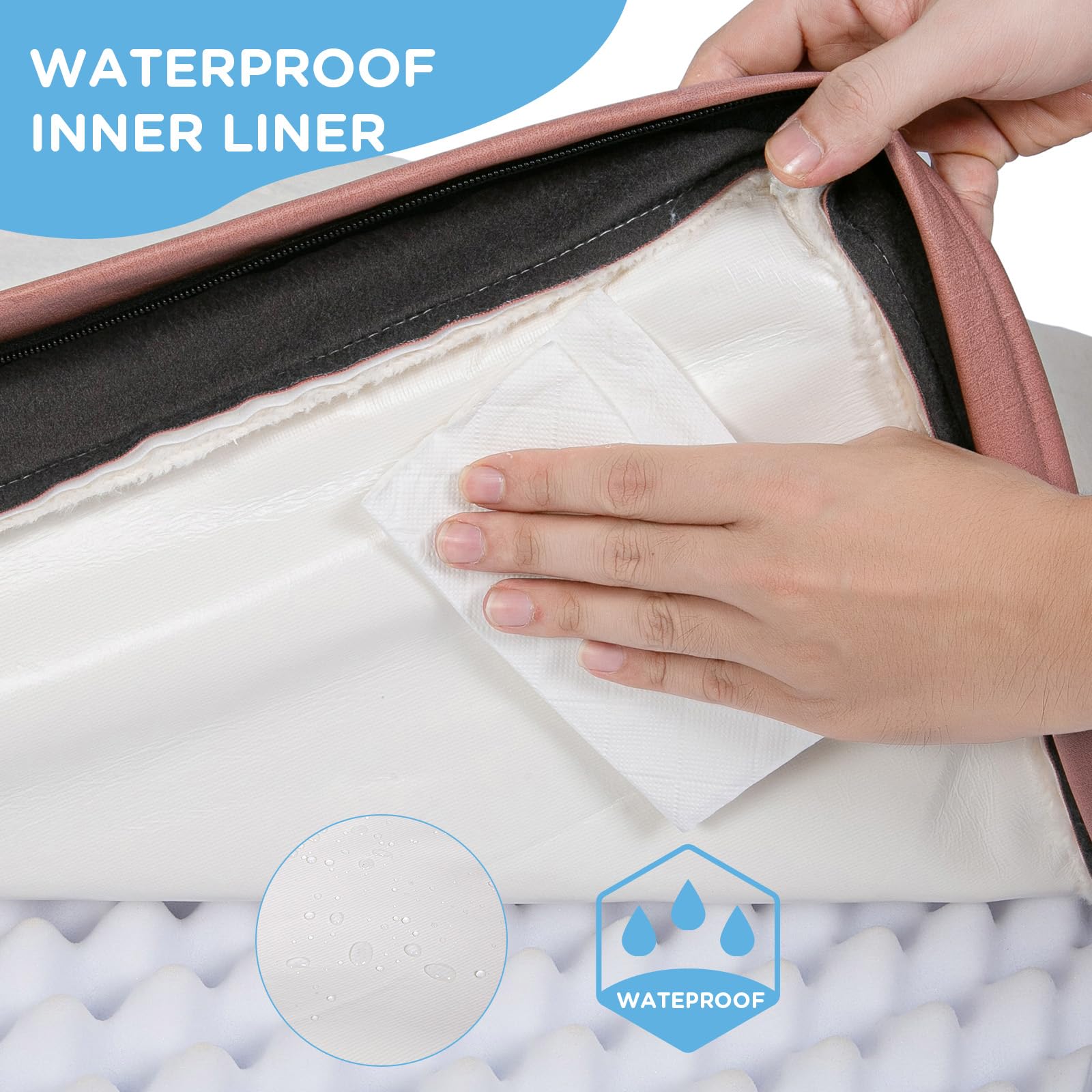 Sunheir Washable Orthopedic Large Dog Bed, Big Waterproof Dog Crate Bed 36"