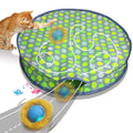 Giociv Interactive Cat Toys Ball Fast Rolling in Pouch, Motion Activate Chirping Cat Toy Hide and Seek Mouse Catching Game (Green Polka dot)