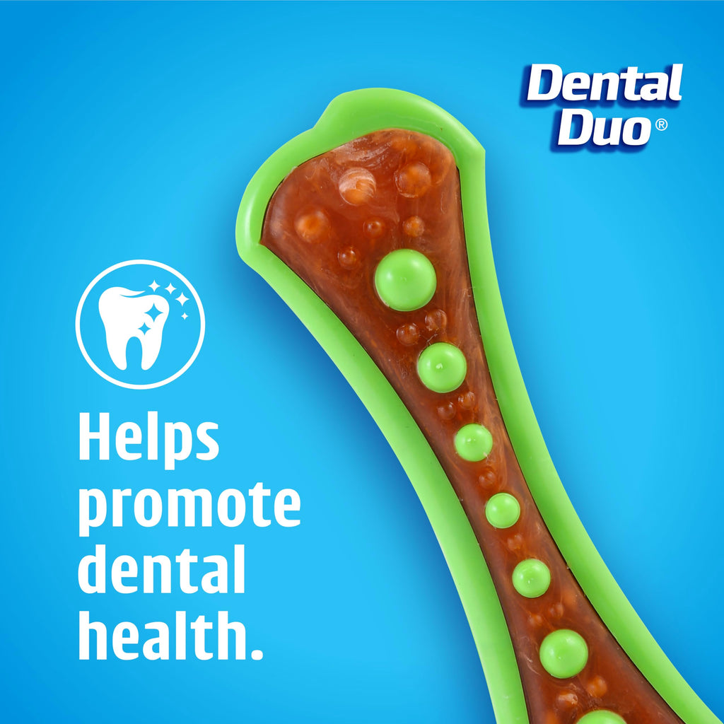 Hartz Chew 'n Clean Dental Duo Dog Treat & Chew Toy, Color Varies, Extra Small, 6 Count