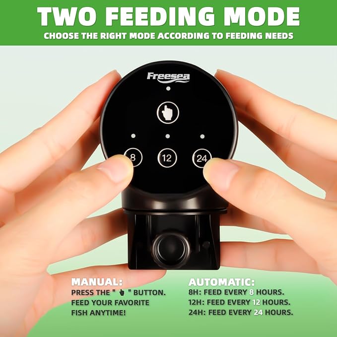 FREESEA Automatic Fish Feeder for Aquarium: 200ml Vacation Dispenser