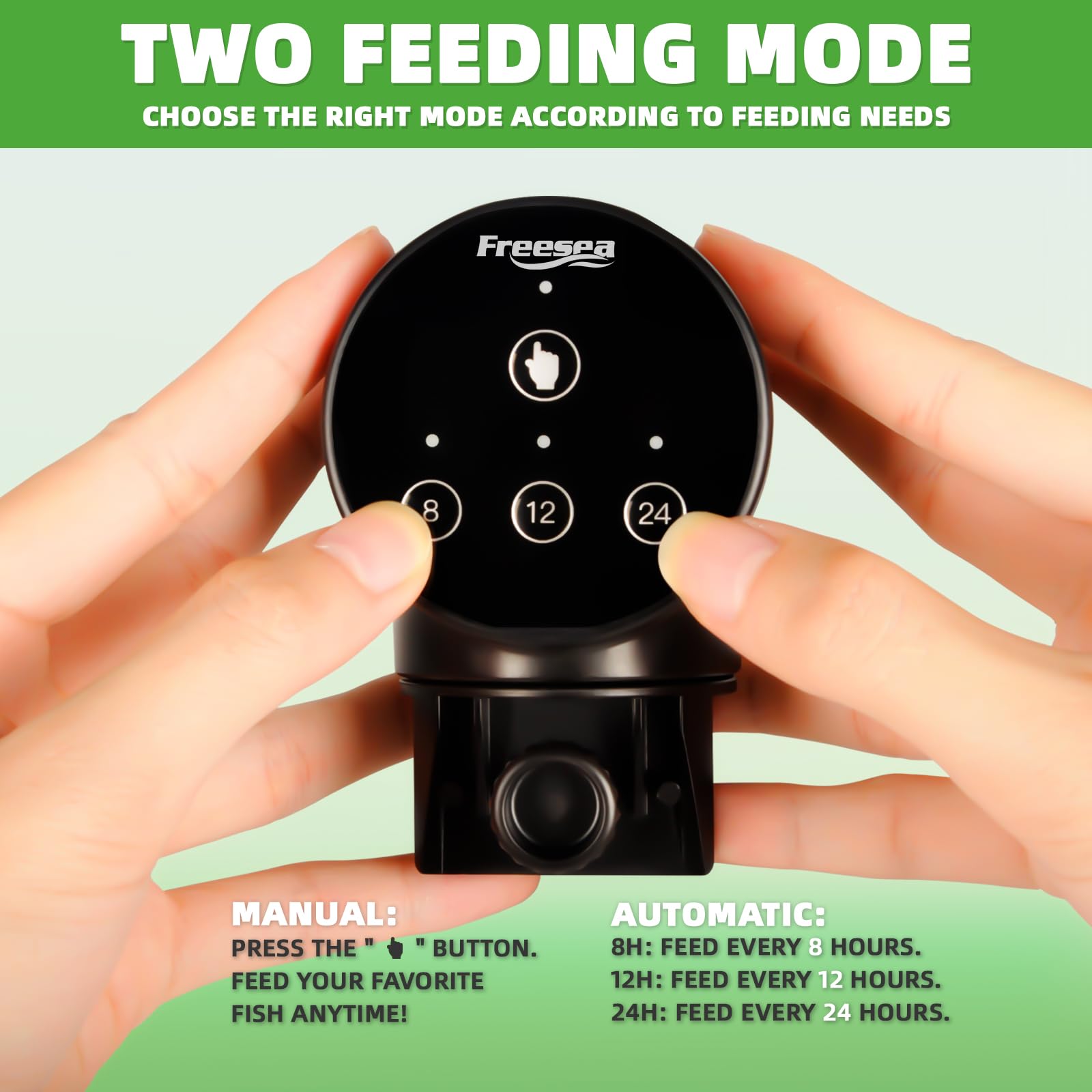 FREESEA Automatic Fish Feeder for Aquarium: 200ml Vacation Dispenser