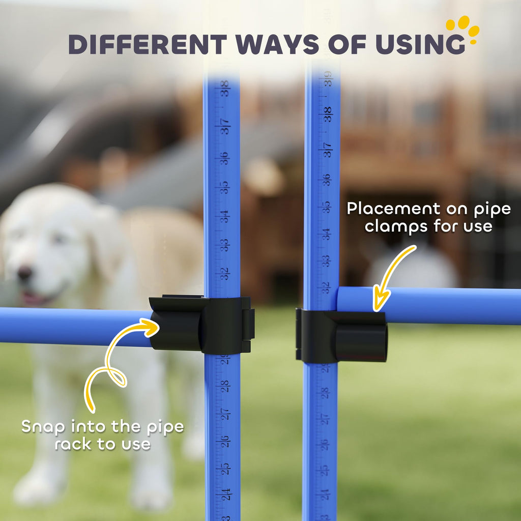 PawHut 4 Piece Dog Agility Training Equipment for Dog Agility Course Blue