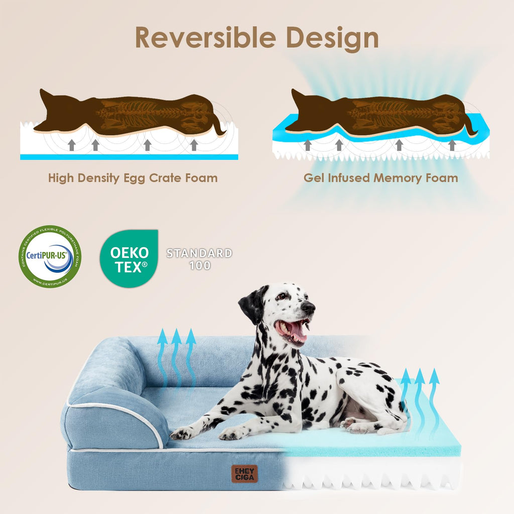 EHEYCIGA Orthopedic Dog Bed Medium Size Dog, Waterproof Washable Pet Beds