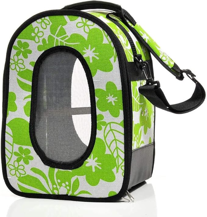 A&E CAGE COMPANY 001375 Green Happy Beaks Soft Sided Bird Travel Carrier, 13.5 x 9 x 18.5