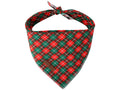 Lionet Paws Cotton Christmas Dog Bandanas,Red Green Grid Comfortable Dog Bandana Bibs Scarf Dogs Kerchief,Autumn Scarves for Medium Large Dogs Pets