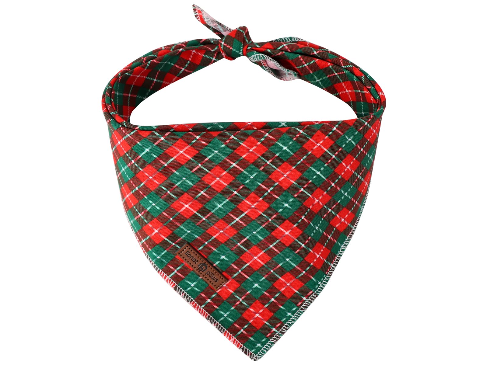 Lionet Paws Cotton Christmas Dog Bandanas,Red Green Grid Comfortable Dog Bandana Bibs Scarf Dogs Kerchief,Autumn Scarves for Medium Large Dogs Pets