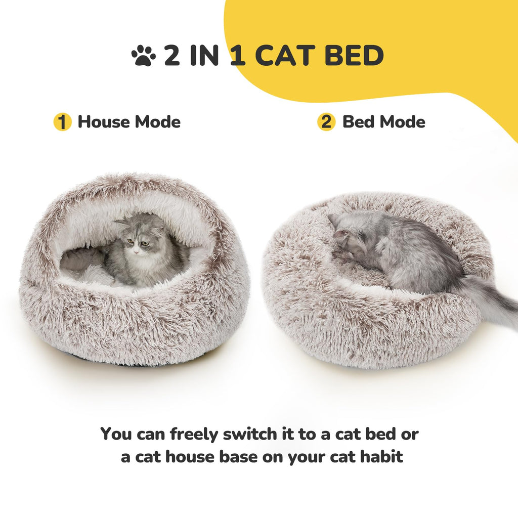 CATISM Cat Bed Hooded Cat Beds for Indoor Cats Covered Cat Beds