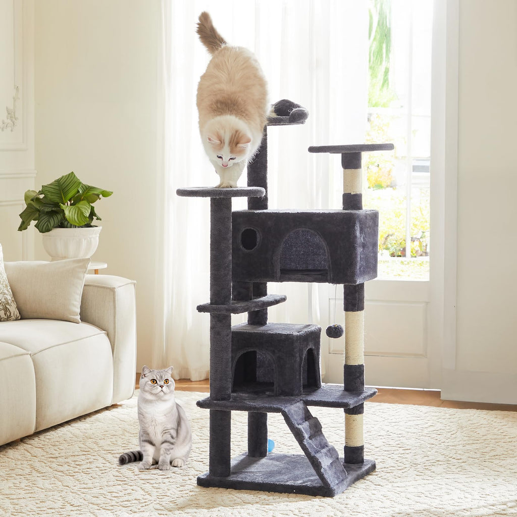 DUMOS 54 Inch Cat Tree Tower with Scratching Posts, Indoor Use