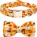 Bobo Rainbow Halloween Dog Collar, Pet Collar Bow Fall Puppy Collar Girl Boy Holiday Collars Gift Bow Cute Soft Puppy Collars for Small Dogs
