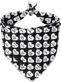ARING PET Valentine's Day Dog Bandana, Cute Black White Pet Bandanas Scarf Triangle Bibs Handkerchief for Puppy Small Medium Large Boy Girl Dogs-S